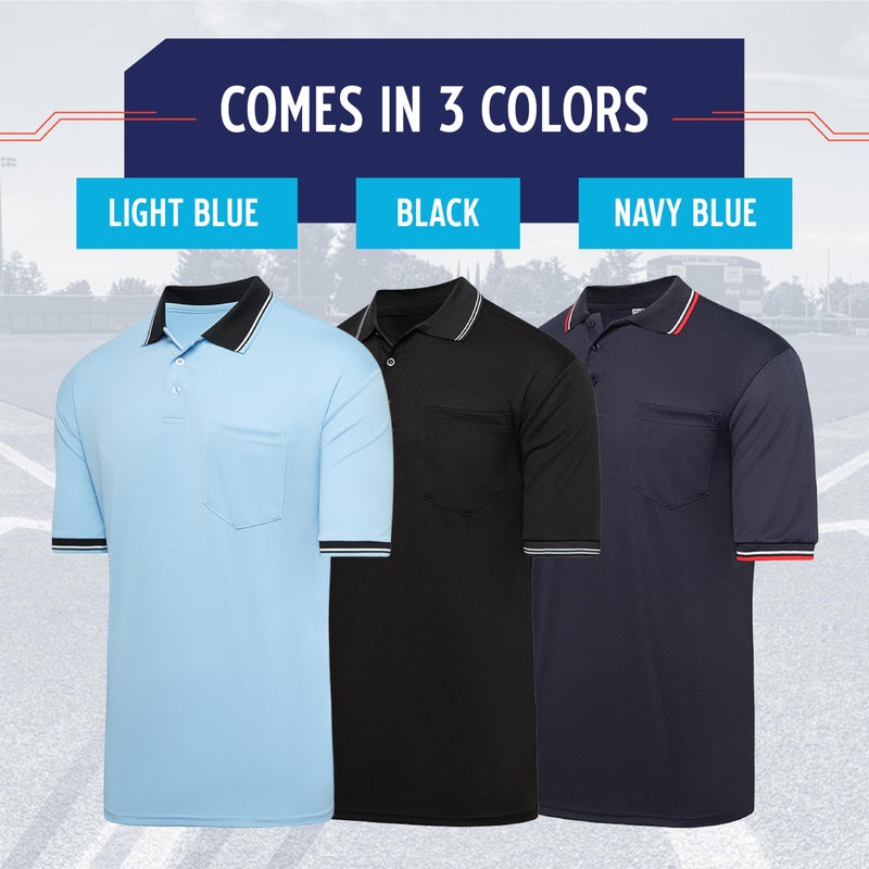 Murray Sporting Goods Short Sleeve Polo Baseball and Softball Umpire Shirt - Sized for Chest Protector (Navy Blue, XX-Large) - Image 5